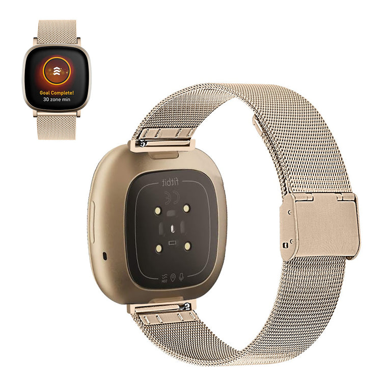 Vildt rart Fitbit Versa 3 / Fitbit Sense Metal Rem - Guld#serie_2