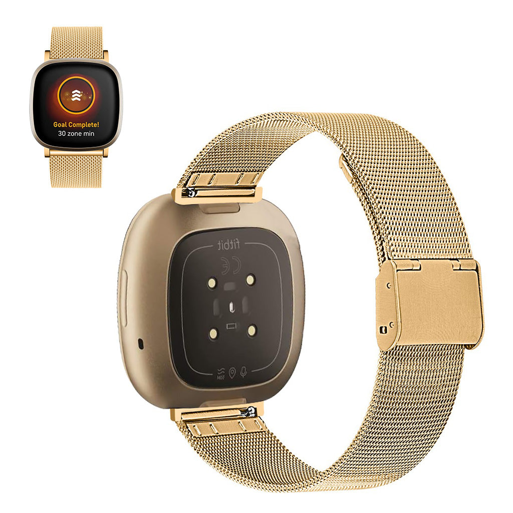 Vildt rart Fitbit Versa 3 / Fitbit Sense Metal Rem - Guld#serie_3