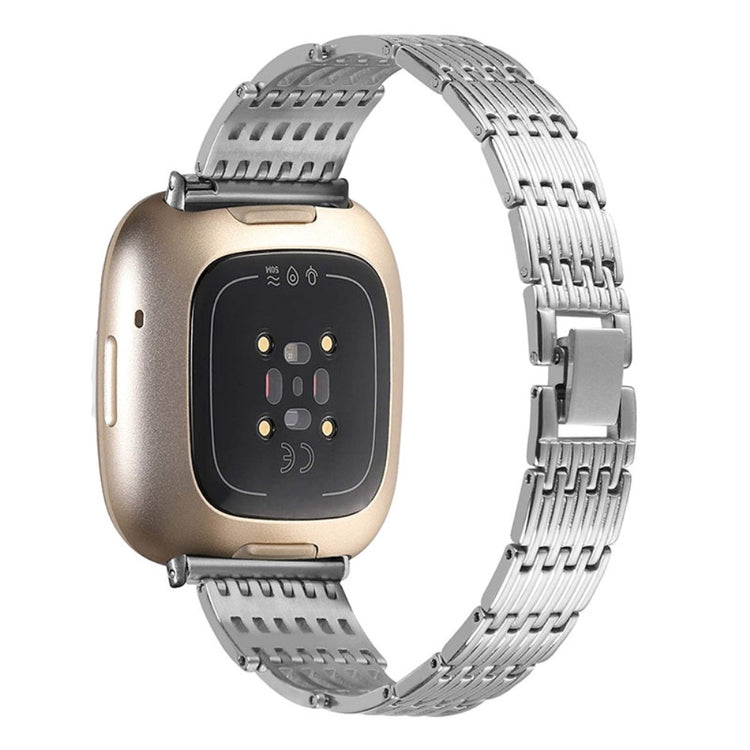 Mega sejt Fitbit Versa 3 Metal og Rhinsten Rem - Sølv#serie_2