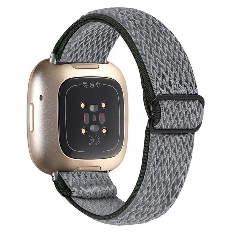 Mega fantastisk Fitbit Versa 3 Nylon Rem - Sølv#serie_4