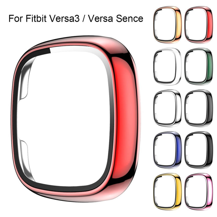 Vildt Godt Fitbit Versa 3 Cover med Skærmbeskytter i Plastik og Hærdet Glas - Rød#serie_3