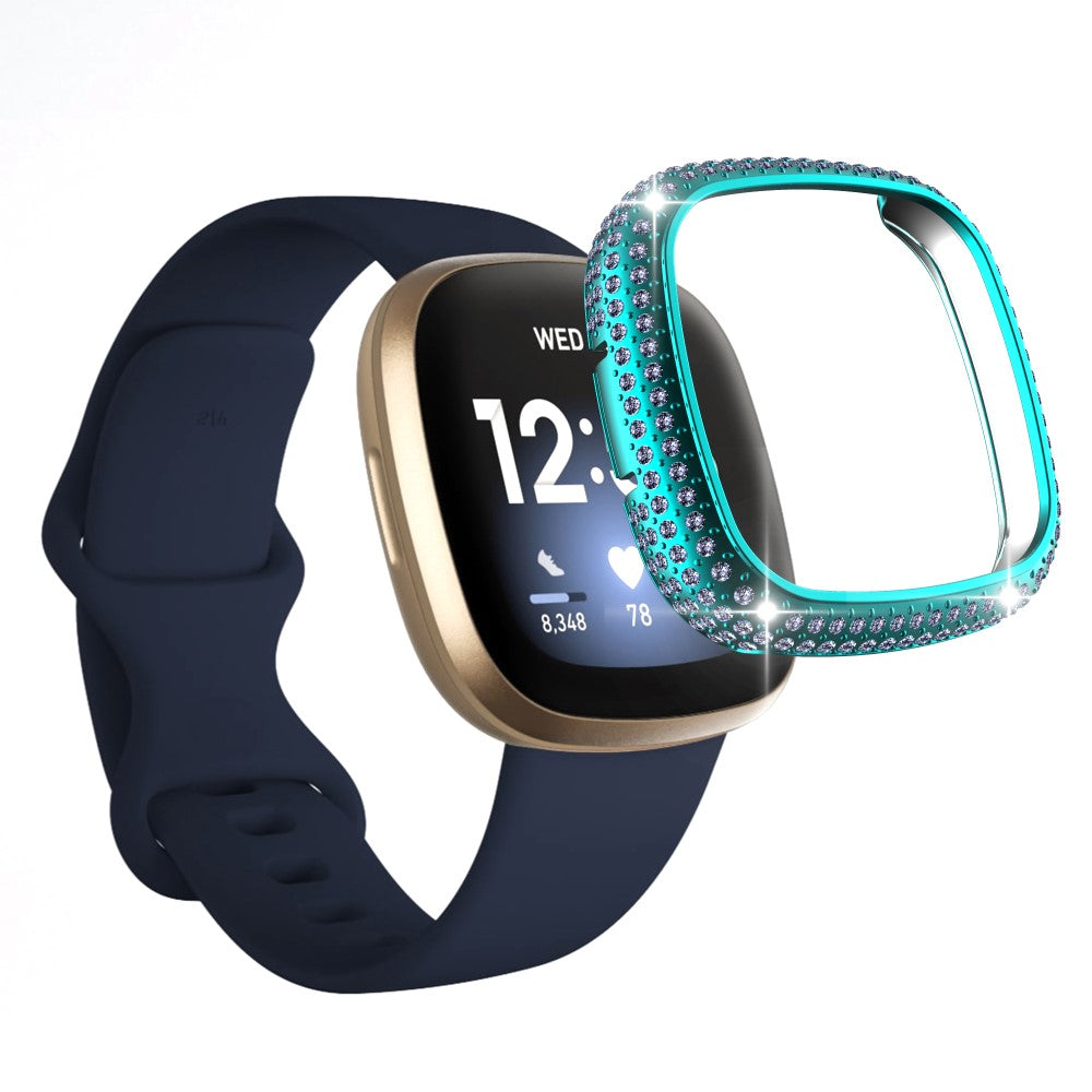 Fitbit Versa 3  Plastik og Rhinsten Bumper  - Grøn#serie_1