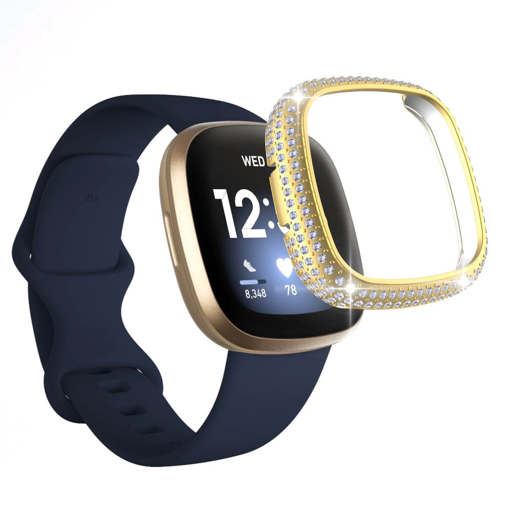 Fitbit Versa 3  Plastik og Rhinsten Bumper  - Guld#serie_5