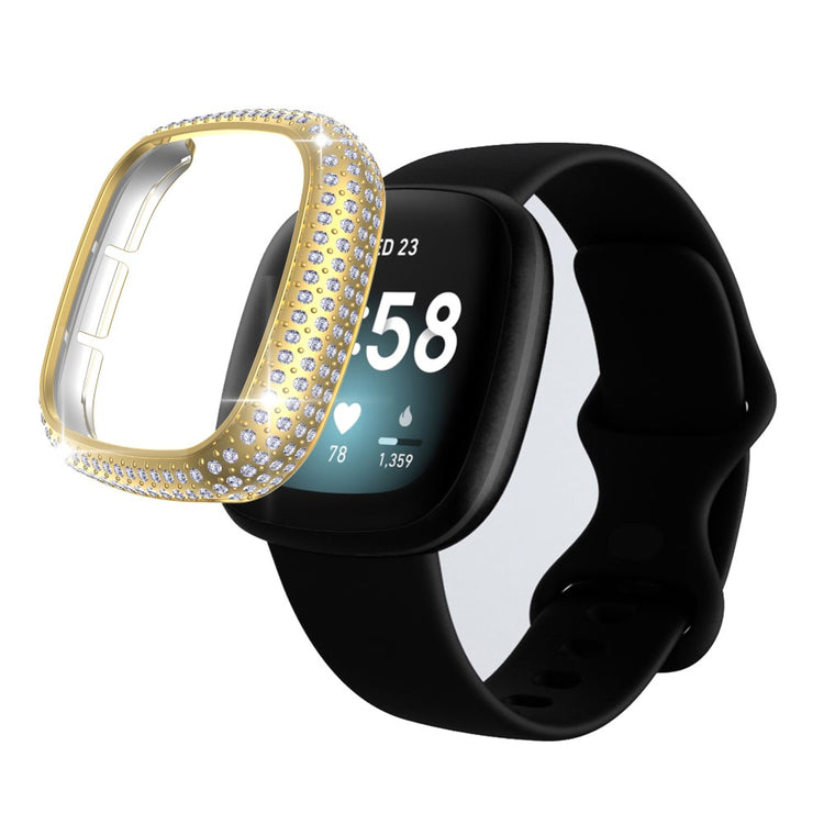 Fitbit Versa 3  Plastik og Rhinsten Bumper  - Guld#serie_5