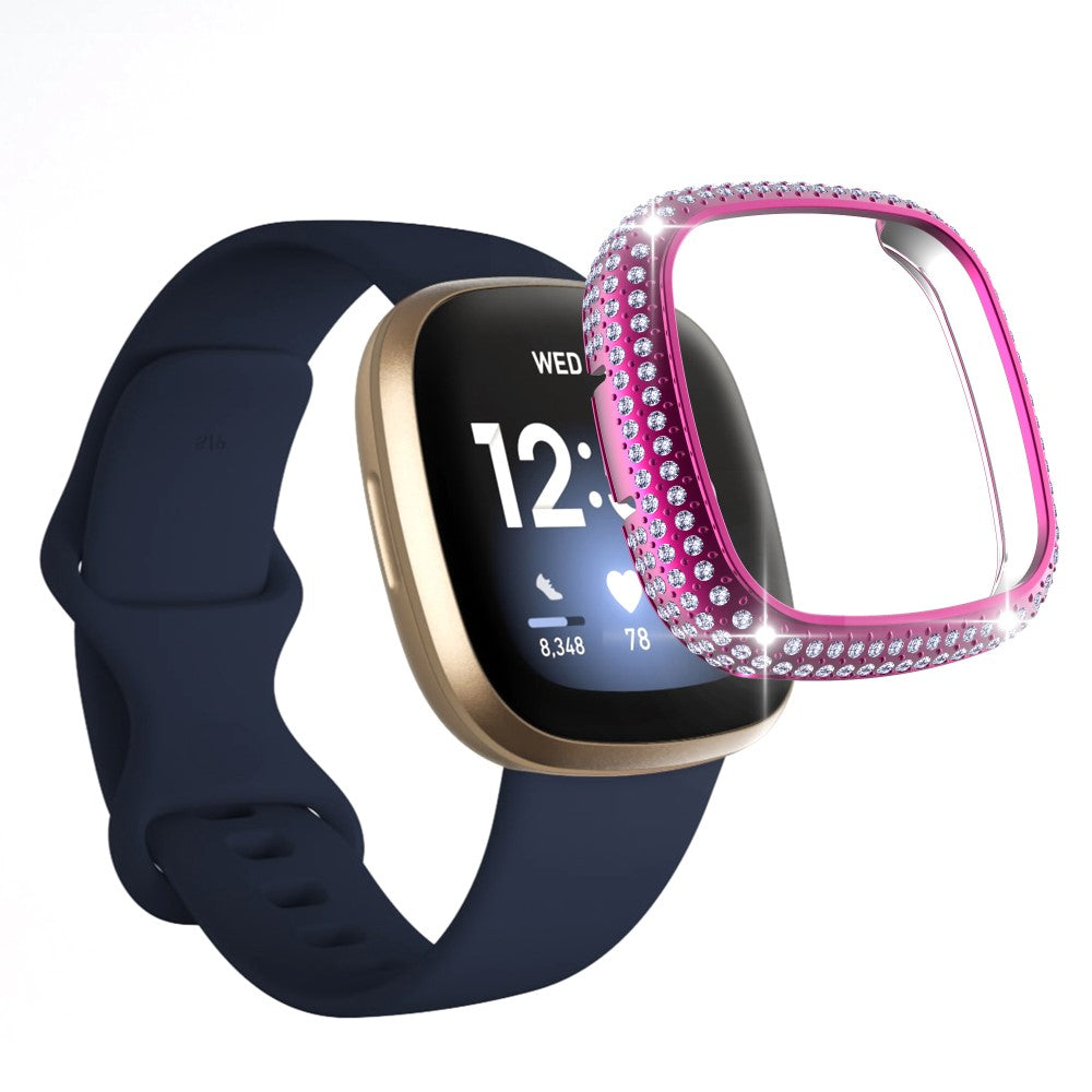 Fitbit Versa 3  Plastik og Rhinsten Bumper  - Lilla#serie_9