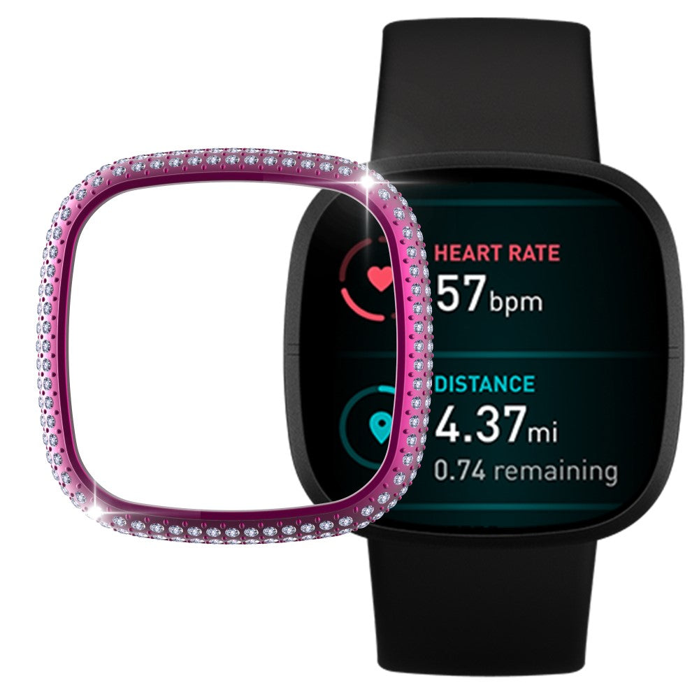 Fitbit Versa 3  Plastik og Rhinsten Bumper  - Lilla#serie_9