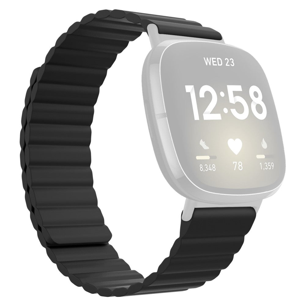 Fremragende Fitbit Sense / Fitbit Versa 3 Silikone Rem - Sort#serie_10