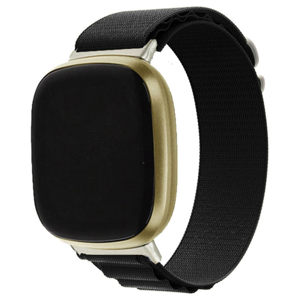 Super nydelig Fitbit Sense / Fitbit Versa 3 Nylon Rem - Sort#serie_4