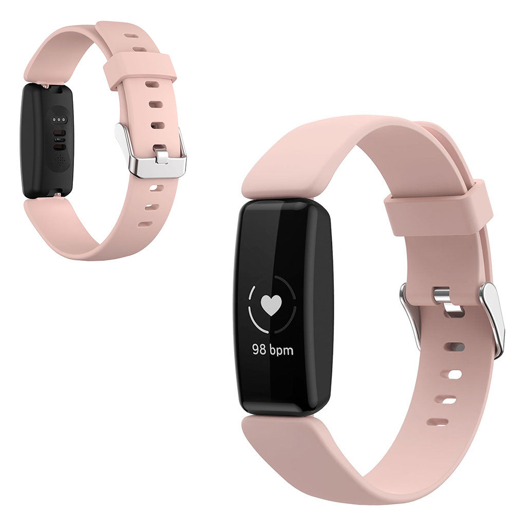 Vildt nydelig Fitbit Inspire 2 Silikone Rem - Størrelse: L - Pink#serie_7