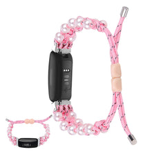 Solid Fitbit Inspire 2 Nylon Rem - Pink#serie_2
