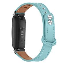 Fantastisk Fitbit Inspire 2 / Fitbit Ace 2 Ægte læder Rem - Blå#serie_10