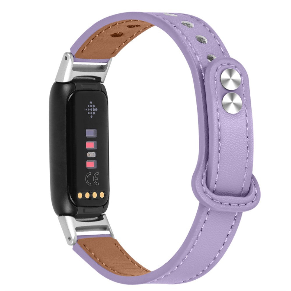 Stilfuld Fitbit Luxe Ægte læder Rem - Lilla#serie_6