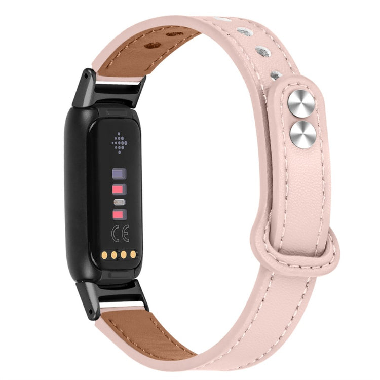 Vildt skøn Fitbit Luxe Ægte læder Rem - Pink#serie_4