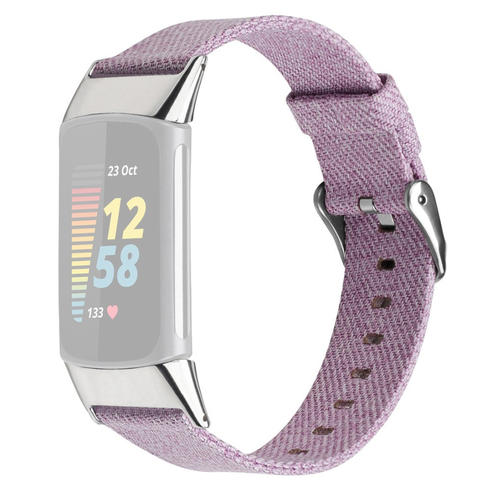 Stilren Fitbit Charge 5 Nylon Rem - Størrelse: S - Lilla#serie_10