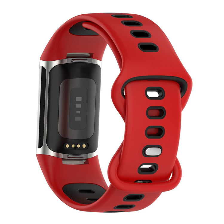 Rigtigt flot Fitbit Charge 5 Silikone Rem - Rød#serie_4