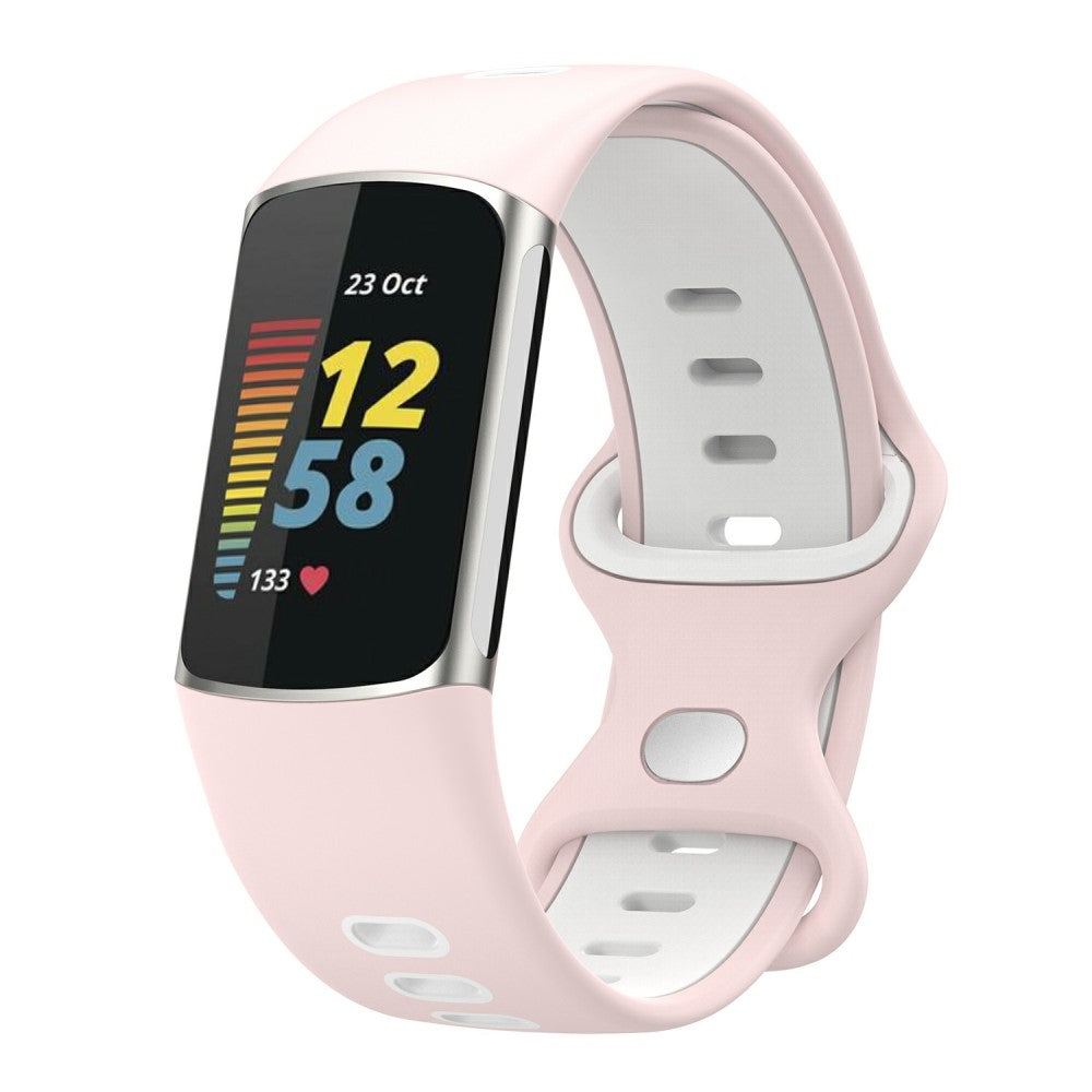 Rigtigt flot Fitbit Charge 5 Silikone Rem - Pink#serie_9