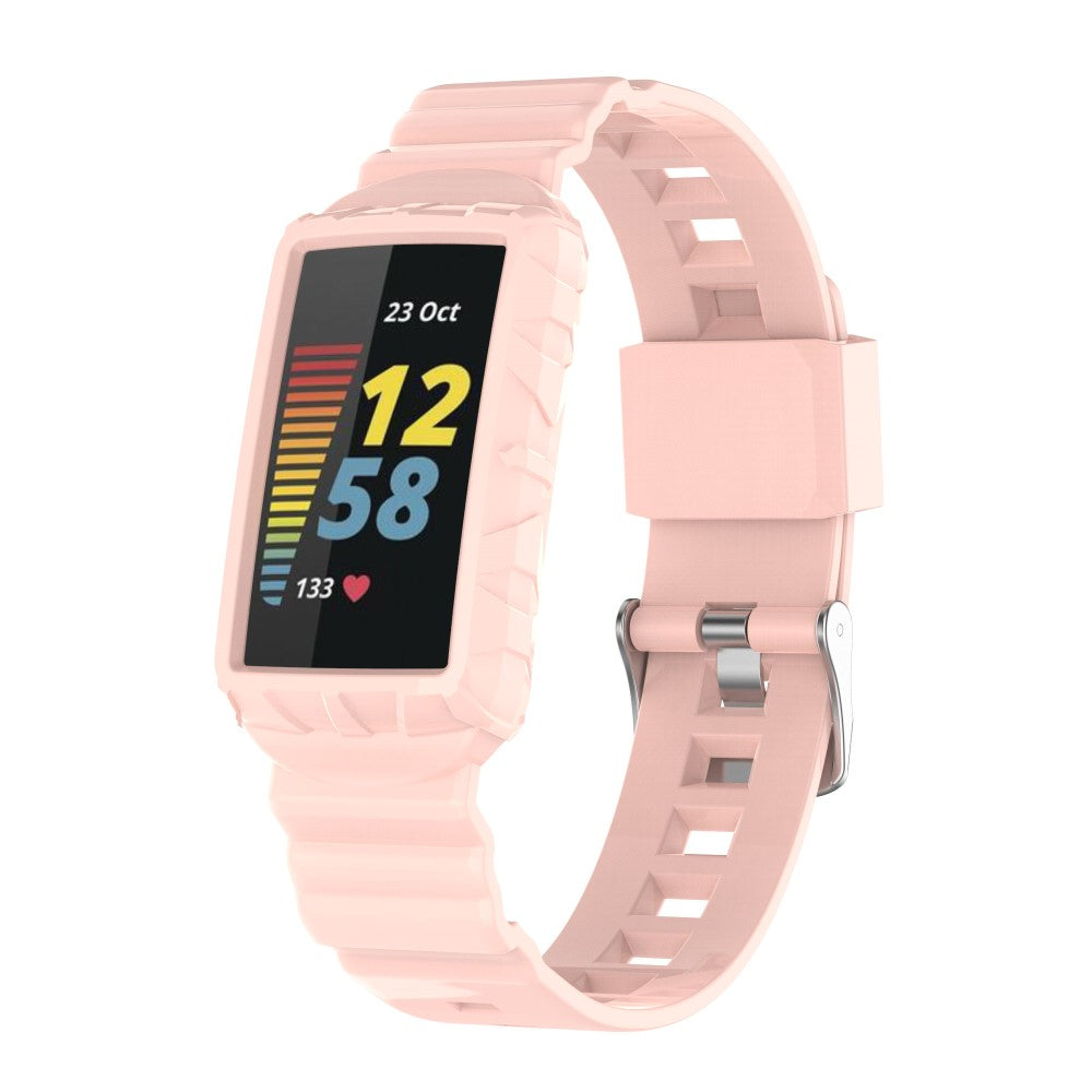 Vildt nydelig Universal Fitbit Silikone Rem - Pink#serie_7