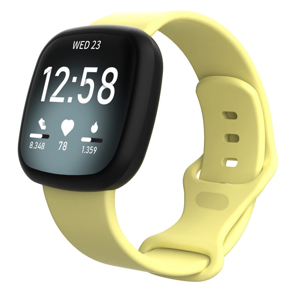 Mega hårdfør Universal Fitbit Silikone Rem - Størrelse: L - Gul#serie_11
