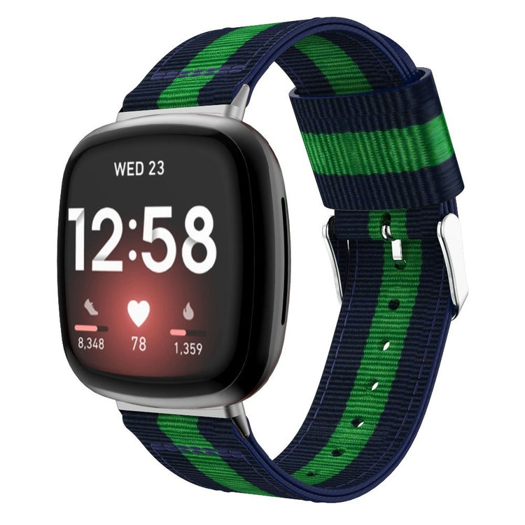 Helt vildt kønt Fitbit Sense 2 / Fitbit Versa 4 Nylon Rem - Blå#serie_3