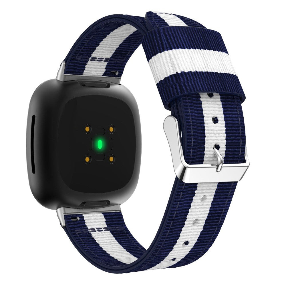 Mega hårdfør Fitbit Sense 2 / Fitbit Versa 4 Nylon Rem - Blå#serie_4