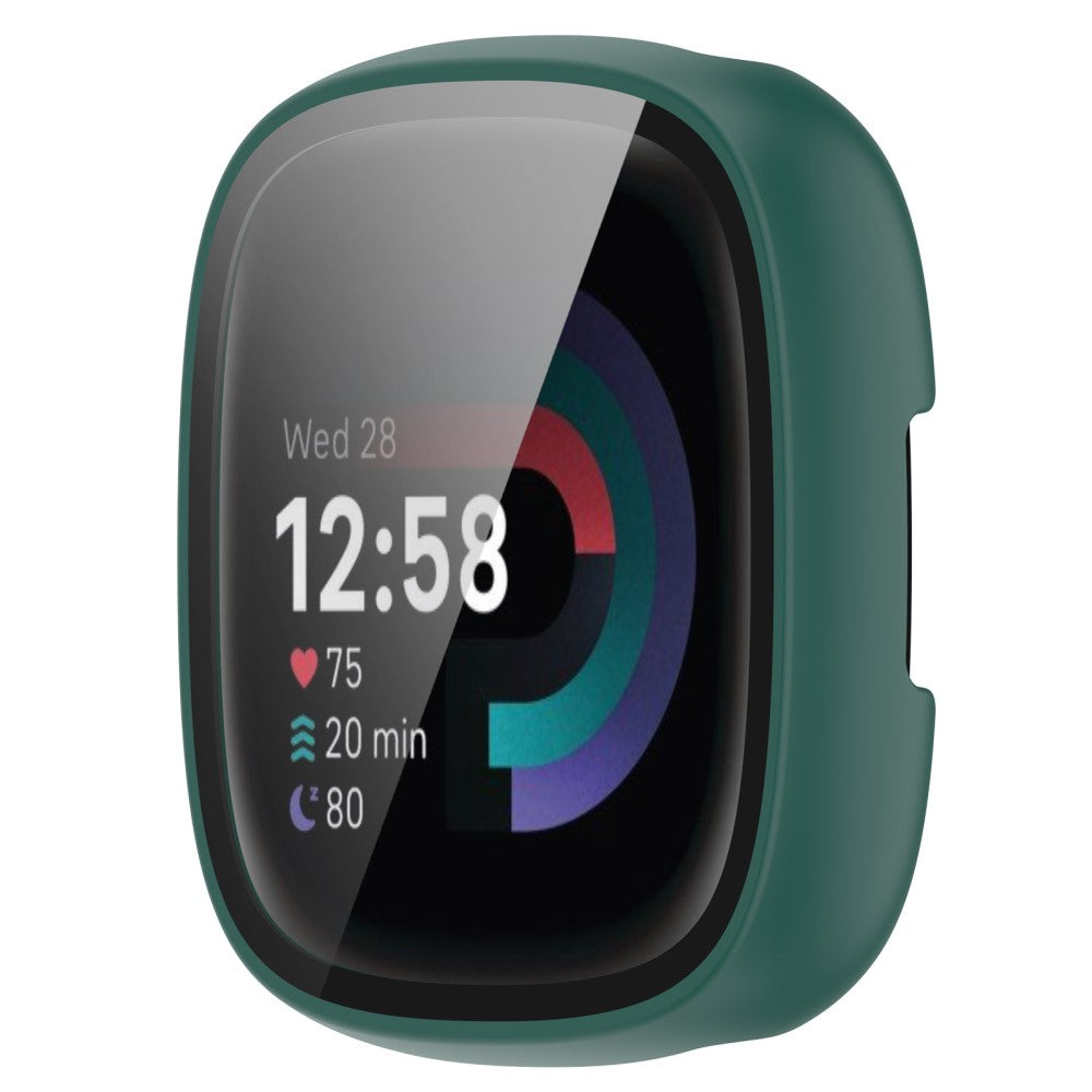 Alle Tiders Fitbit Sense 2 / Fitbit Versa 4 Cover med Skærmbeskytter i Plastik og Hærdet Glas - Grøn#serie_3