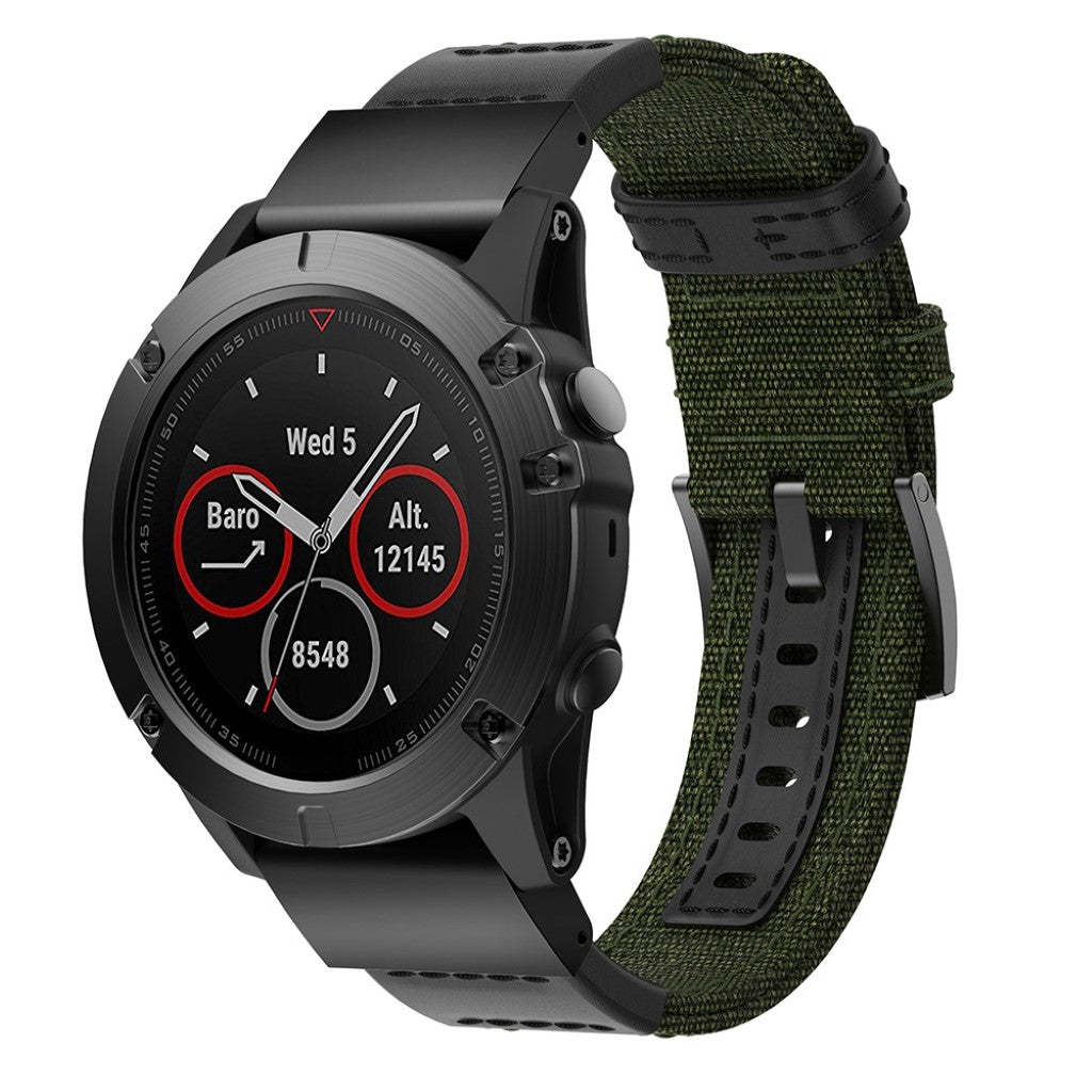 Vildt elegant Universal Garmin Ægte læder Rem - Grøn#serie_2