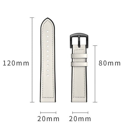 Fed Garmin Vivoactive 3 / Garmin Vivomove HR Ægte læder Rem - Hvid#serie_2