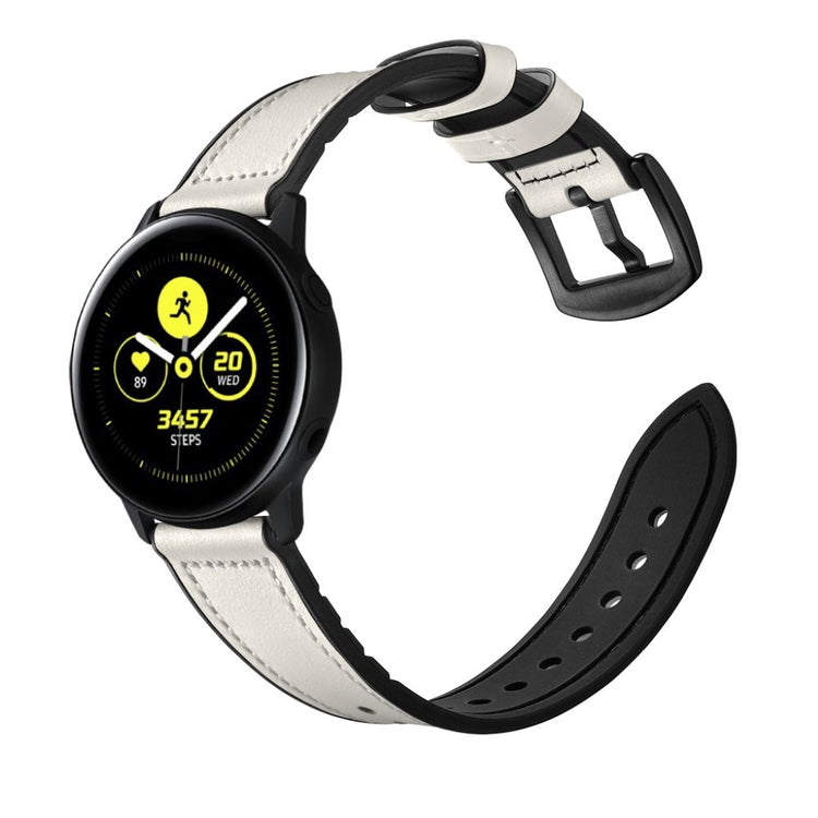 Fed Garmin Vivoactive 3 / Garmin Vivomove HR Ægte læder Rem - Hvid#serie_2