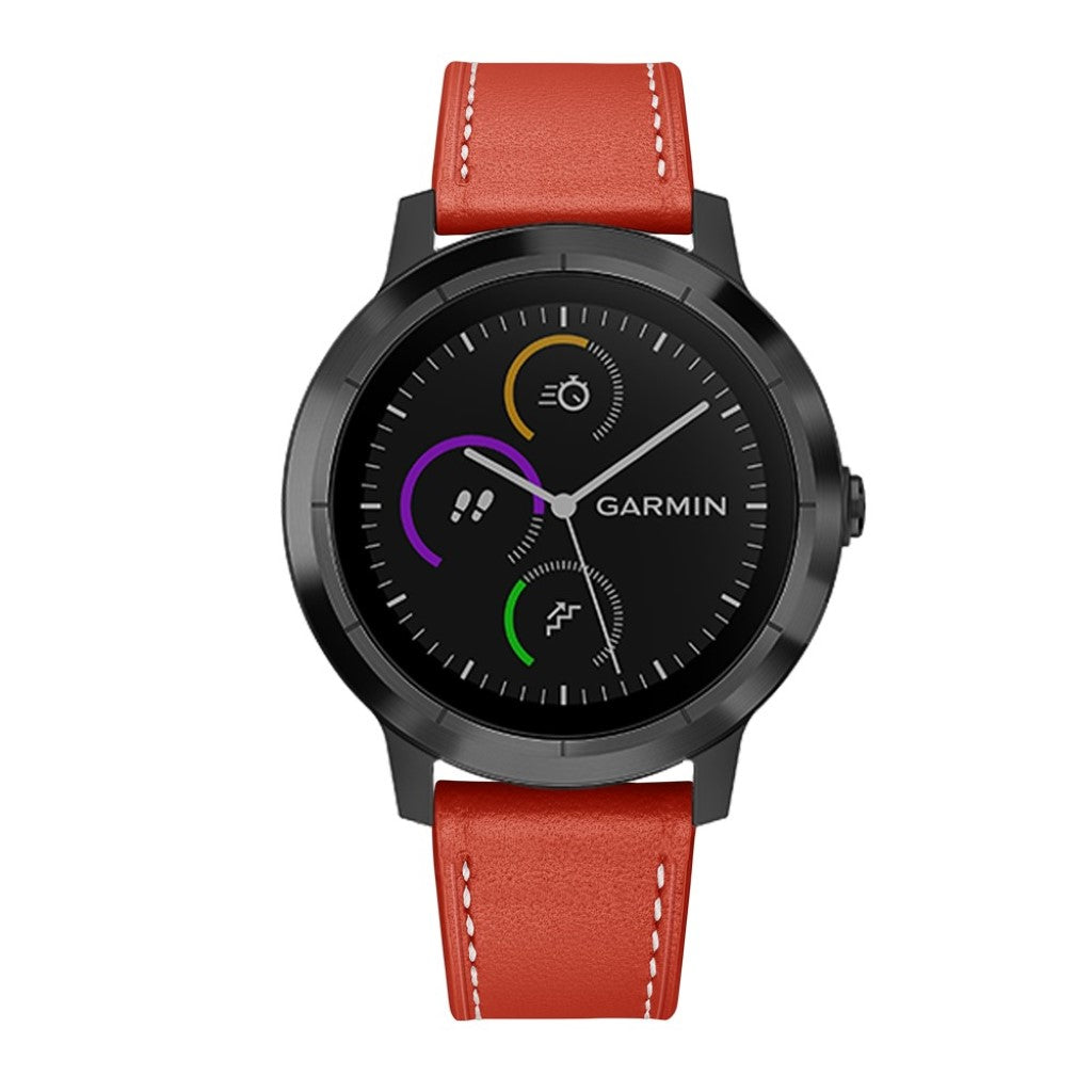 Fed Garmin Vivoactive 3 / Garmin Vivomove HR Ægte læder Rem - Rød#serie_4