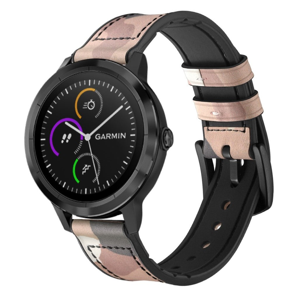 Fed Garmin Vivoactive 3 / Garmin Vivomove HR Ægte læder Rem - Brun#serie_6