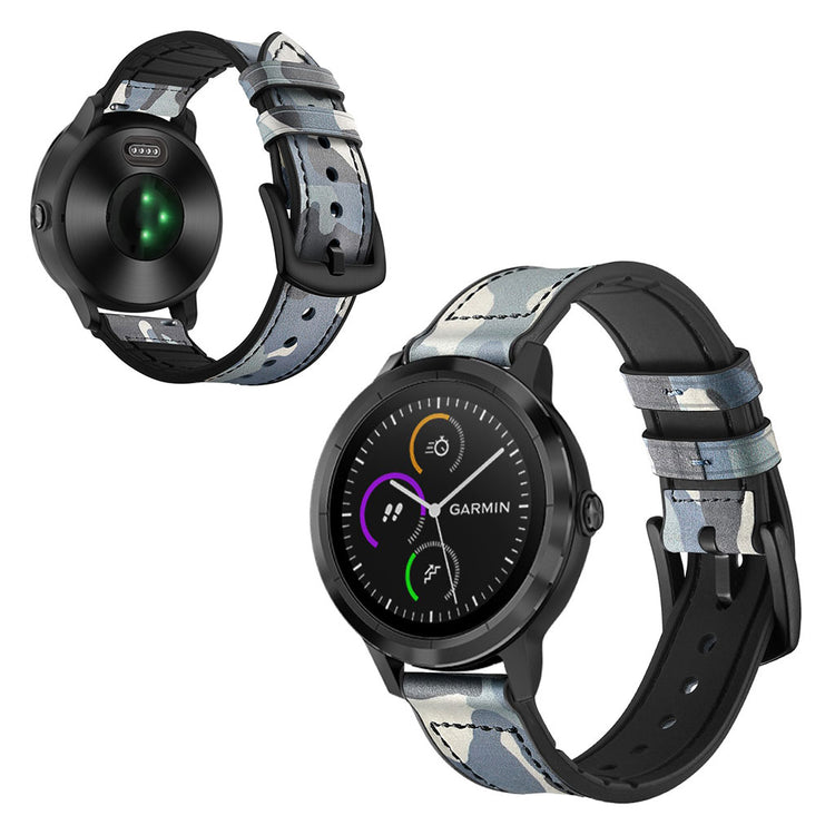 Fed Garmin Vivoactive 3 / Garmin Vivomove HR Ægte læder Rem - Blå#serie_7