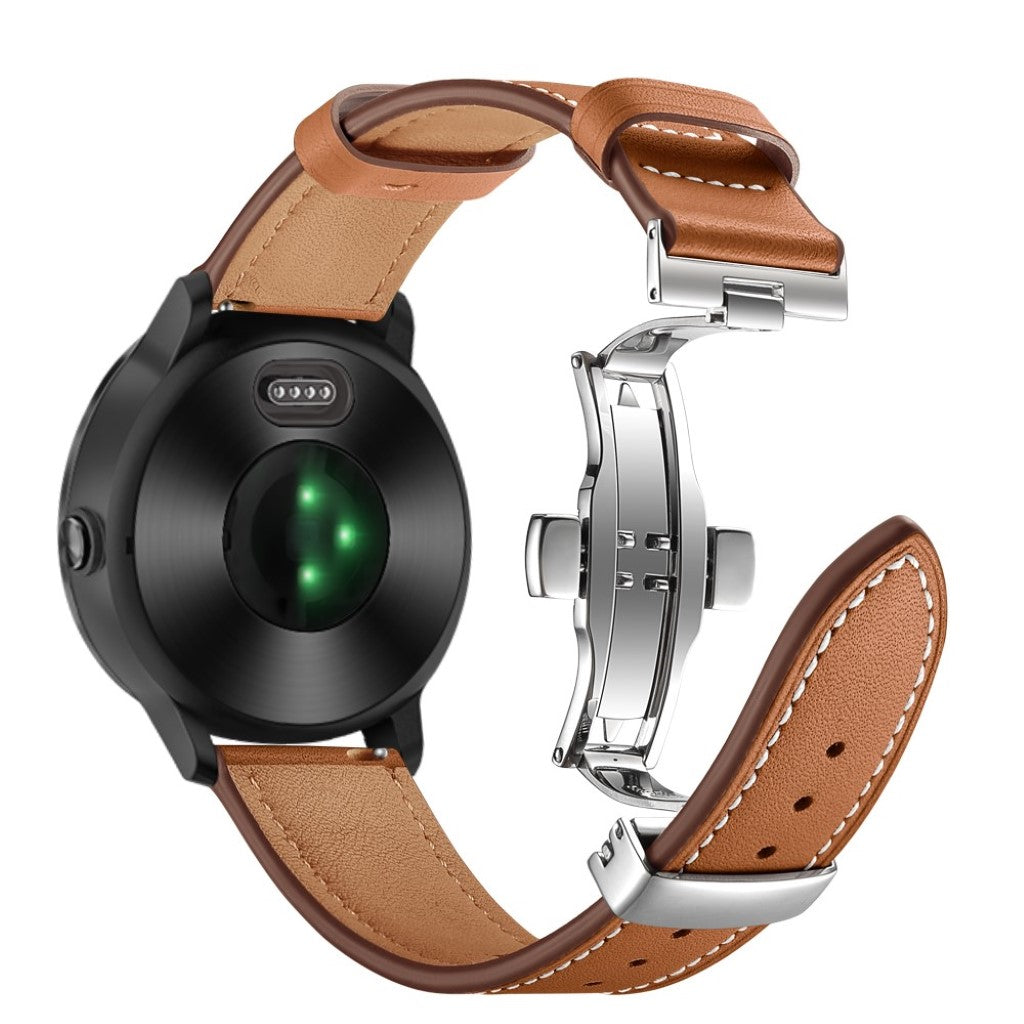 Fed Garmin Vivoactive 3 / Garmin Vivomove HR Ægte læder Rem - Brun#serie_10