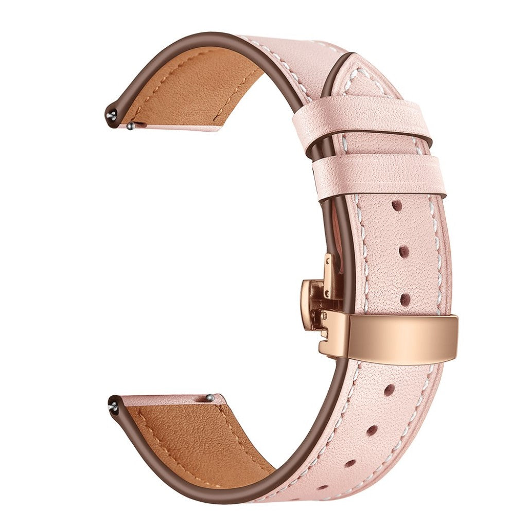 Fed Garmin Vivoactive 3 / Garmin Vivomove HR Ægte læder Rem - Pink#serie_13