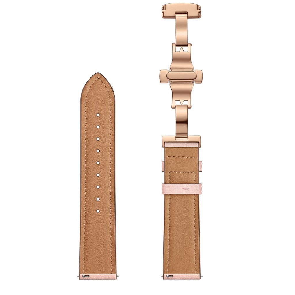 Fed Garmin Vivoactive 3 / Garmin Vivomove HR Ægte læder Rem - Pink#serie_13