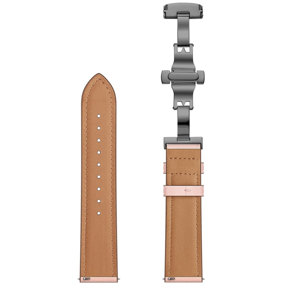 Fed Garmin Vivoactive 3 / Garmin Vivomove HR Ægte læder Rem - Pink#serie_3