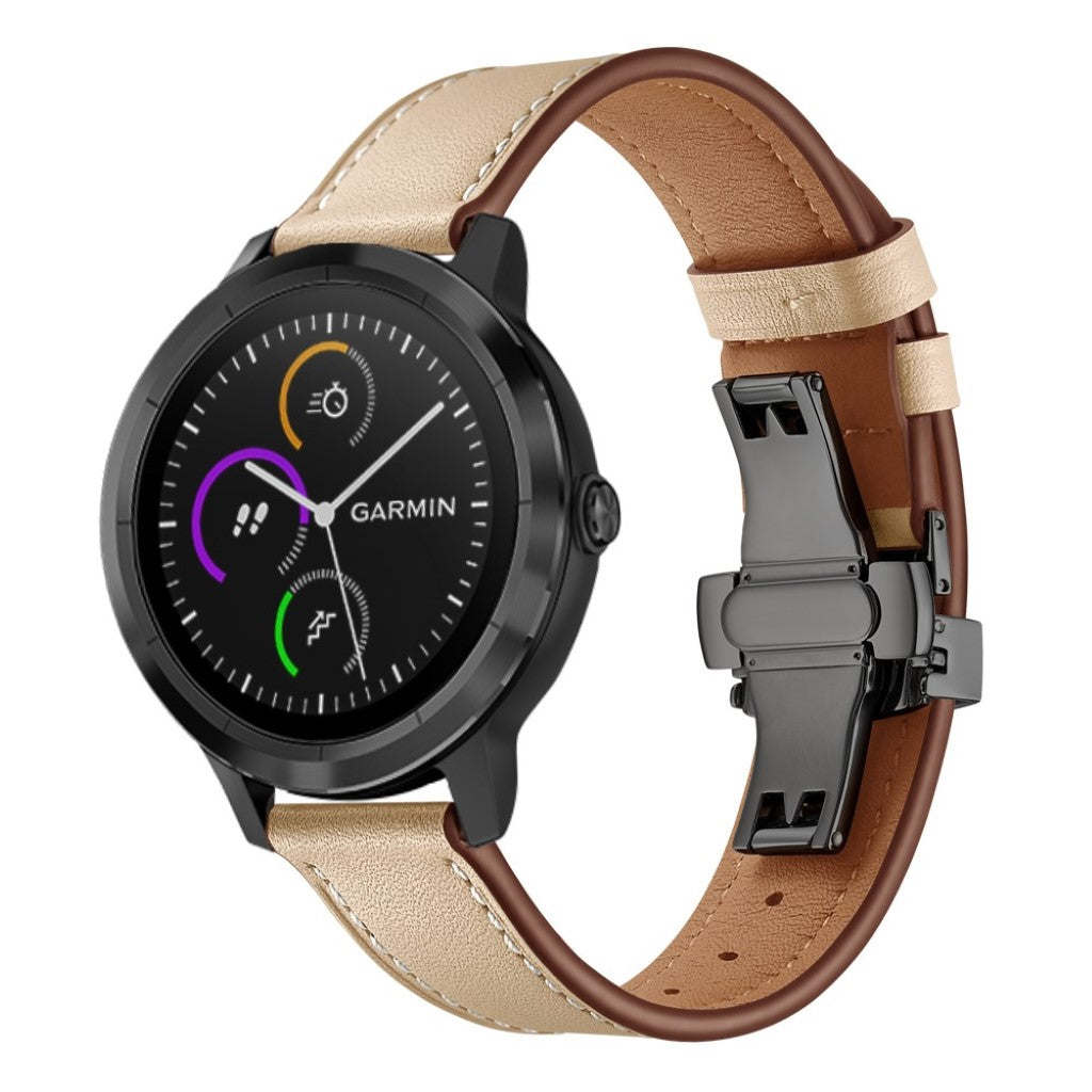 Fed Garmin Vivoactive 3 / Garmin Vivomove HR Ægte læder Rem - Blå#serie_4