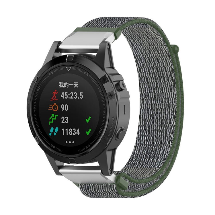 Fremragende Garmin Fenix 6 / Garmin Fenix 5 Nylon Rem - Grøn#serie_8