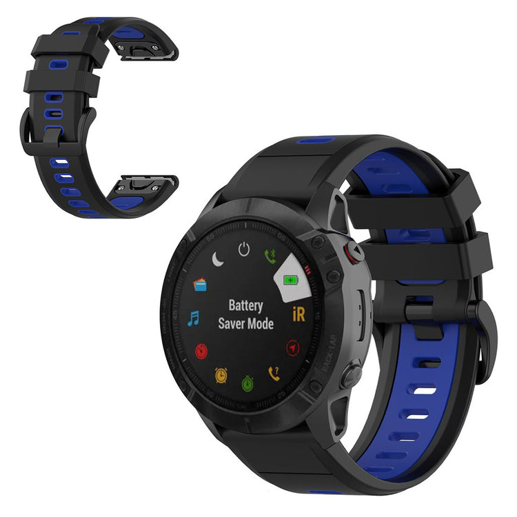 Super fint Garmin Fenix 6X Silikone Rem - Sort#serie_1