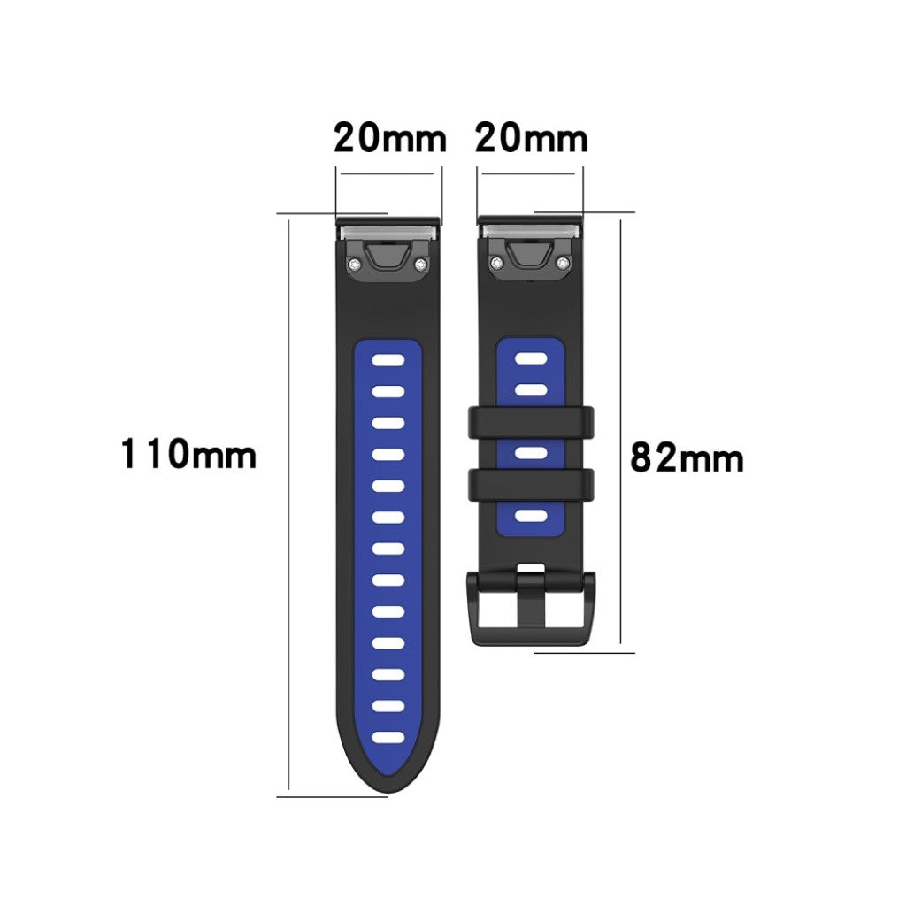 Meget cool Garmin Fenix 6S / Garmin Fenix 5S Silikone Rem - Sort#serie_1