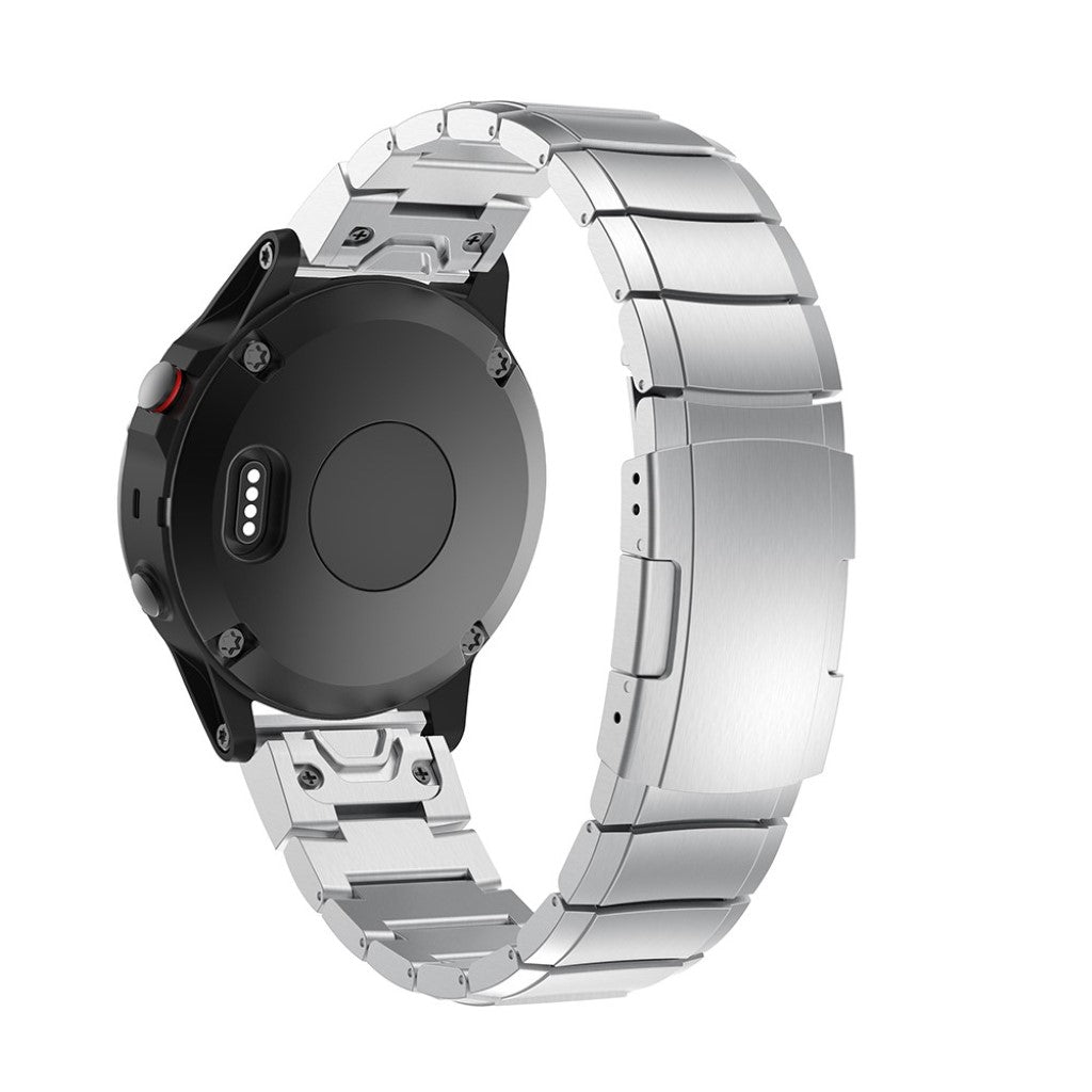 Smuk Garmin Fenix 5X / Garmin Tactix Charlie Metal Rem - Sølv#serie_4