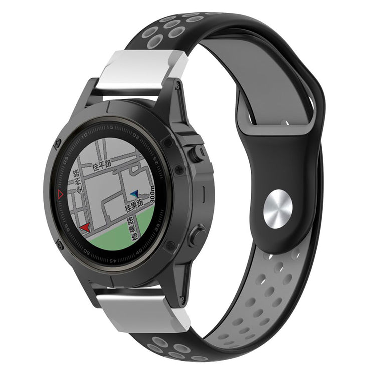 Mega fint Garmin Fenix 5X Silikone Rem - Sølv#serie_1