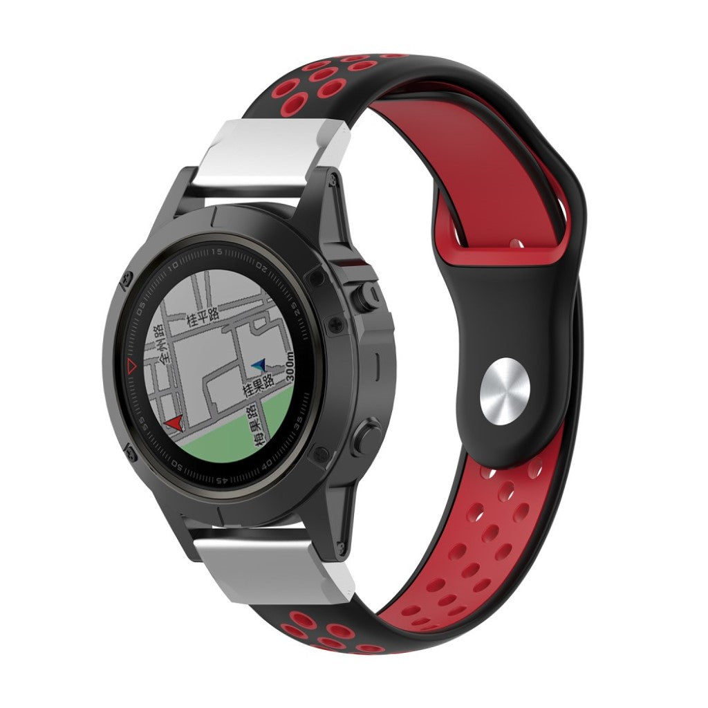 Mega fint Garmin Fenix 5X Silikone Rem - Rød#serie_4