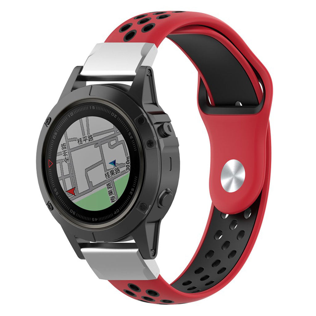 Mega fint Garmin Fenix 5X Silikone Rem - Rød#serie_5