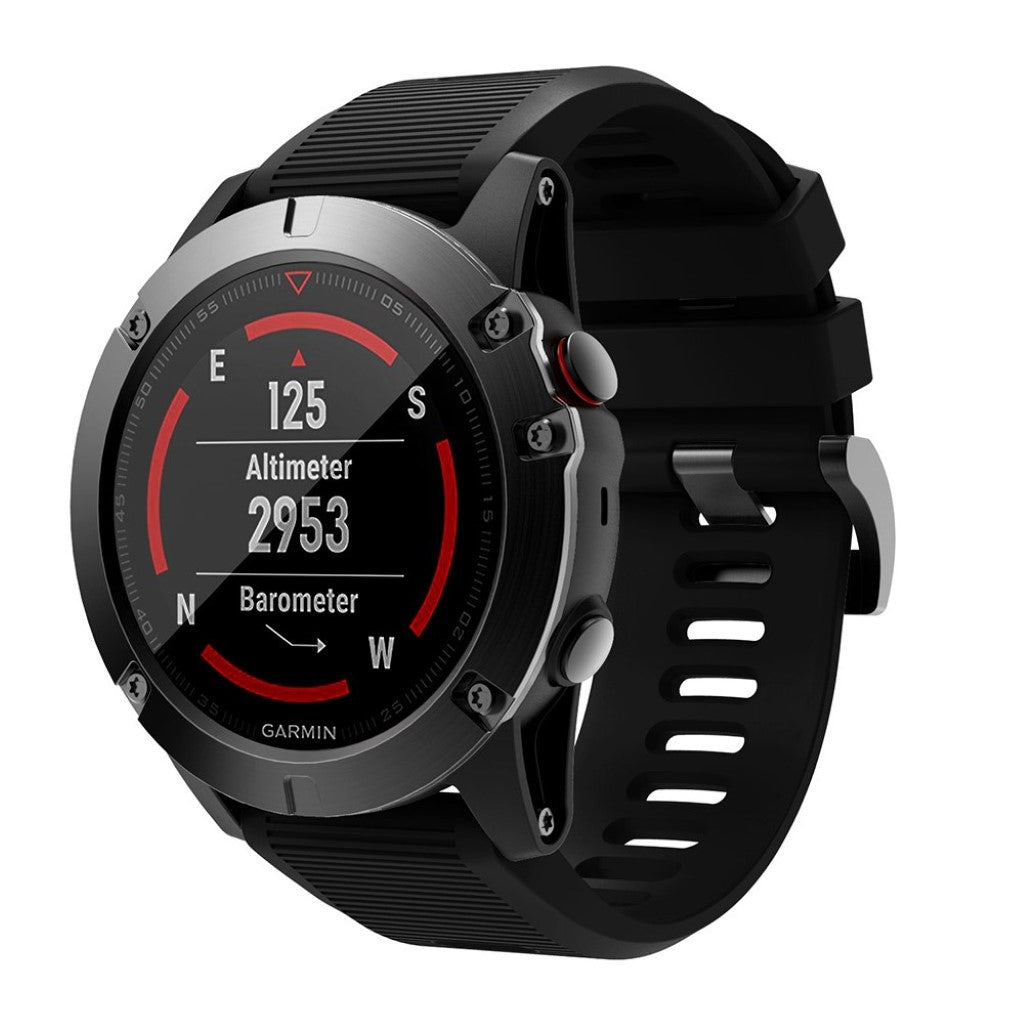 Helt vildt kønt Garmin Fenix 5X Silikone Rem - Sort#serie_1