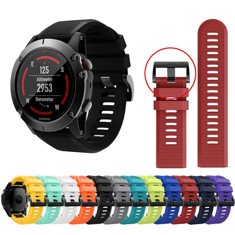 Helt vildt kønt Garmin Fenix 5X Silikone Rem - Sort#serie_1