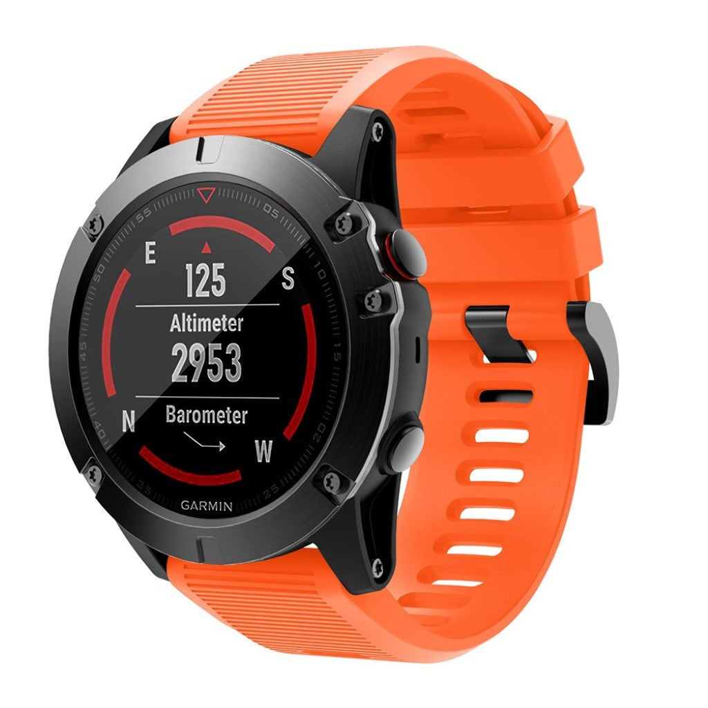 Helt vildt kønt Garmin Fenix 5X Silikone Rem - Orange#serie_4