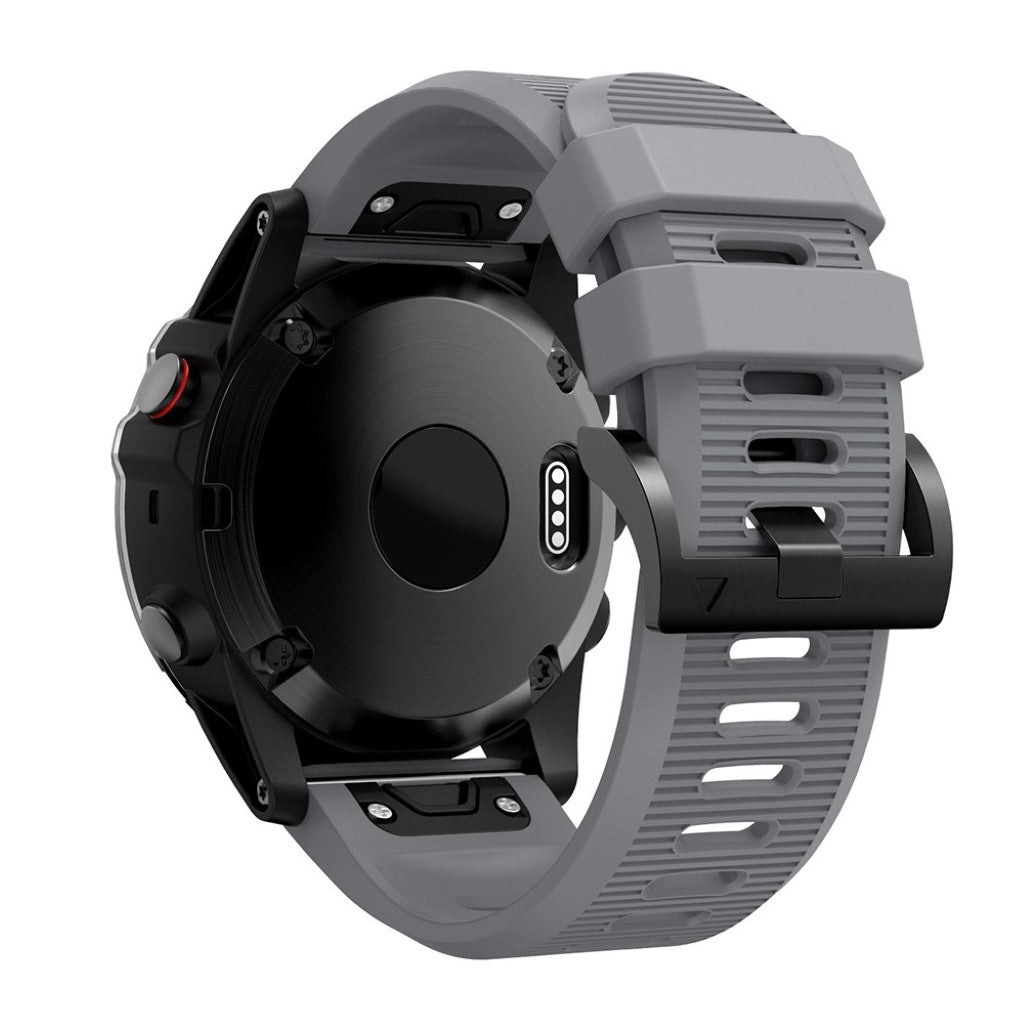 Helt vildt kønt Garmin Fenix 5X Silikone Rem - Sølv#serie_7