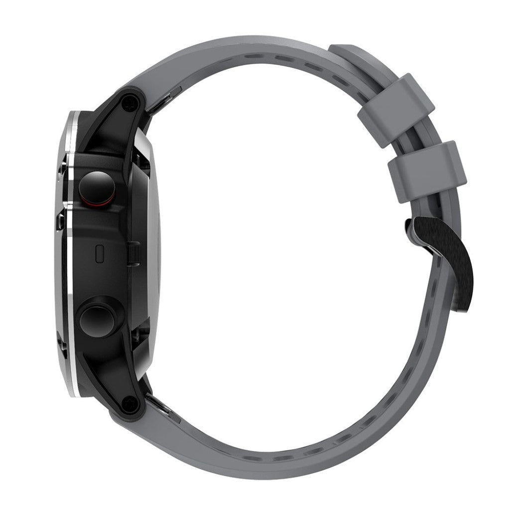 Helt vildt kønt Garmin Fenix 5X Silikone Rem - Sølv#serie_7