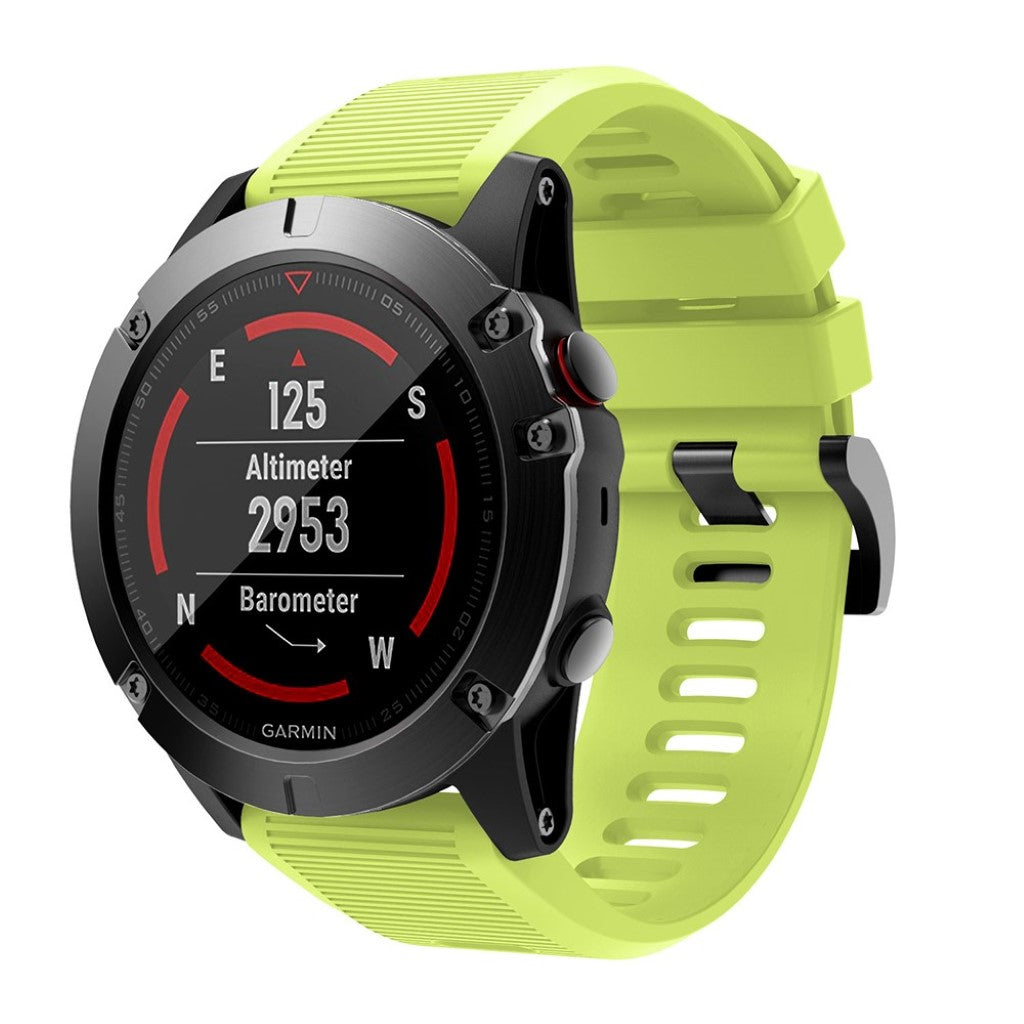 Helt vildt kønt Garmin Fenix 5X Silikone Rem - Grøn#serie_8