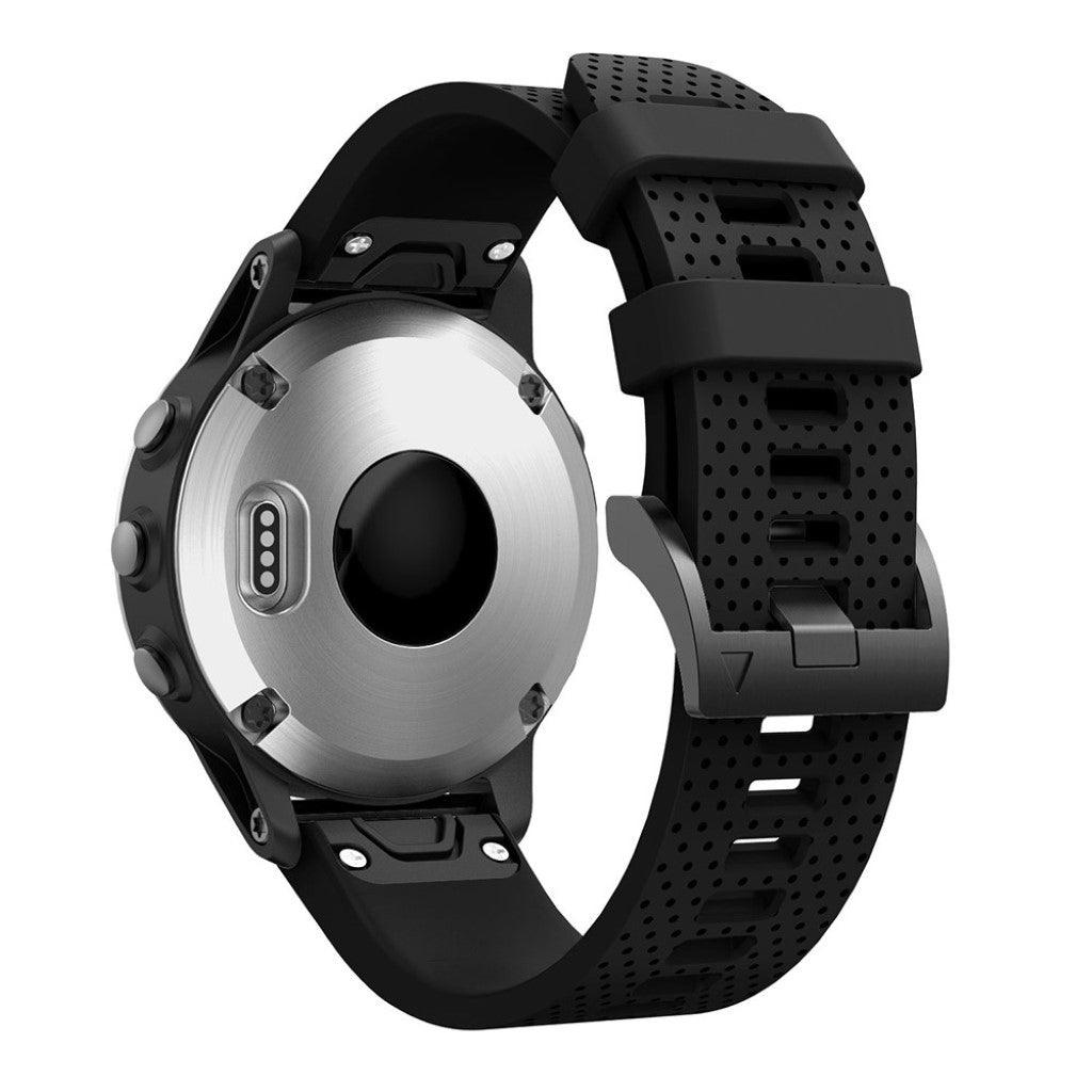 Vildt skøn Garmin Fenix 5S Silikone Rem - Sort#serie_1